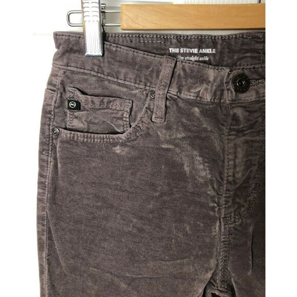 AG The Stevie Ankle Slim Ankle Taupe Velvet Pants Women's Size 26R - Picture 4 of 11